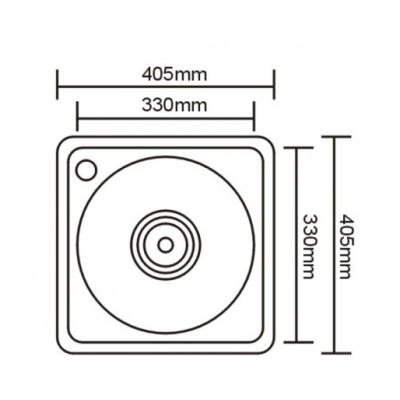 10216 Мойка полированная 400х400х170х0,8мм 1Р с сифоном