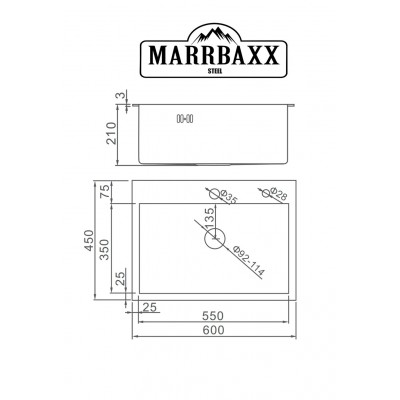 00573 Мойка нержавеющая премиум класса BZ6045-R Бронза "MARRBAXX" с круглым отверстием