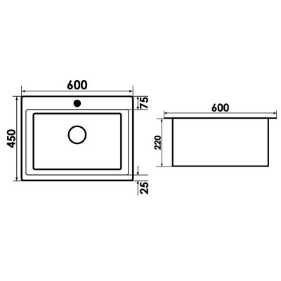 20710 Мойка 6045 ГРАФИТ ENVELOPE GRAPHIT PRODIGY