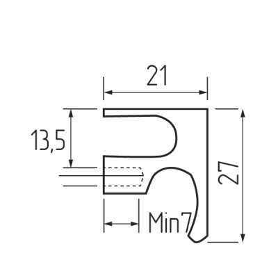 71138 Ручка-кнопка Н77 ПРЯМОУГОЛЬНАЯ черная 11340