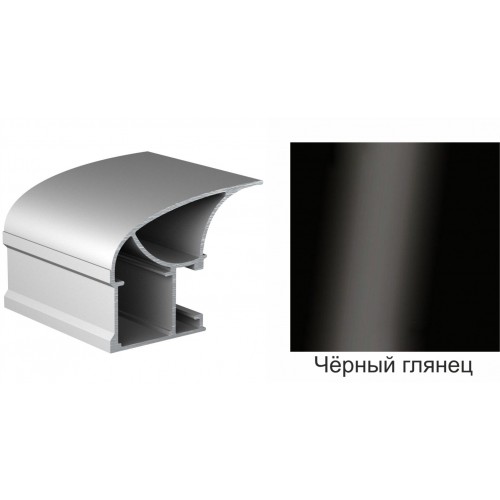 Ручка открытая Лагуна 5.4 АВД-0528 ЧЁРНЫЙ ГЛЯНЕЦ RAL05