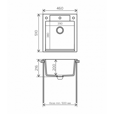 8875 Мойка Polygran ARGO-420 №302 Песочный