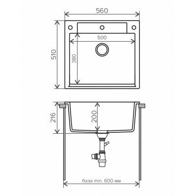 8372 Мойка ARGO-560 №16 (Черный)