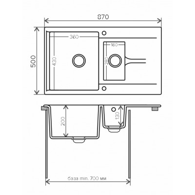 8885 Мойка Poligran BRIG-870 №302 (Песочный)