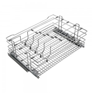 6580 Корзина выкатная для хранения сковородок  в нижн базу 600мм с напр.доводчик Хром 15.09.03.1.1.1