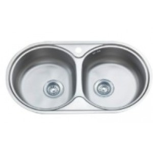 20550 Мойка врезная двухчашевая SINKLIGHT N 7944 0.8/180 2Р полированная