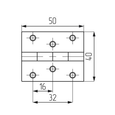 5891 Петля карточная 50х40 (никель) 