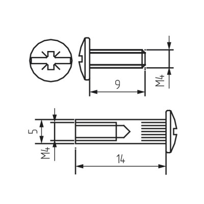 823 Стяжка межсекционная D=5 L=16мм Металл