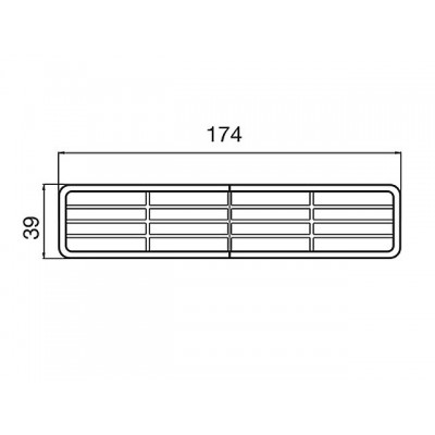 3402 Вентиляционная решетка для цоколя 39х174мм Коричневая